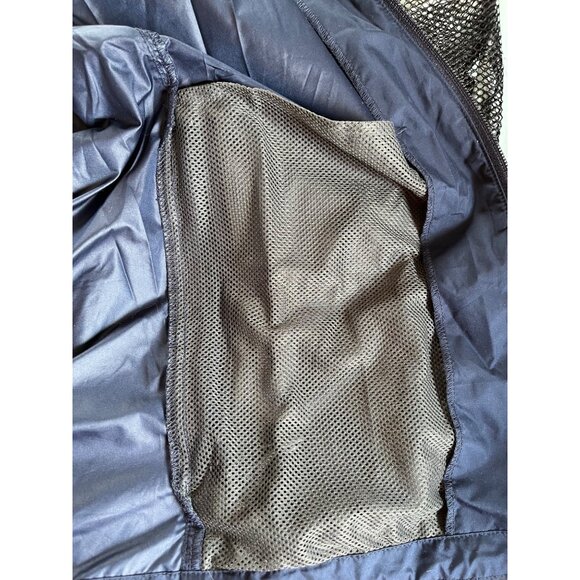 Hooded Jacket L Blue Mesh Pocket Windbreaker Nylon Lightweight Woolrich Vintage - Picture 10 of 10